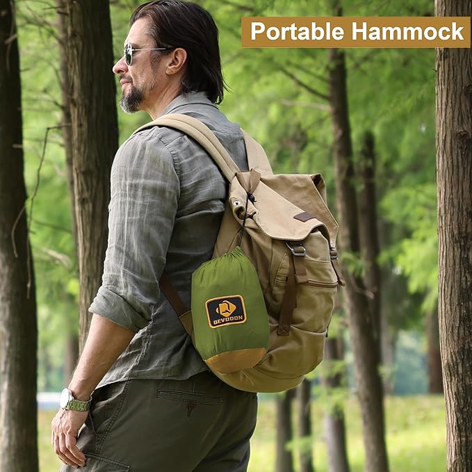 Camping Hammock with Net, Travel Portable Lightweight Hammocks with Tree Straps - Image 6