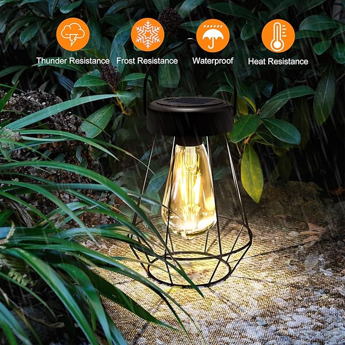 Solar Lanterns Outdoor Lights, Metal Hanging Solar Lights Outdoor Waterproof - Image 6