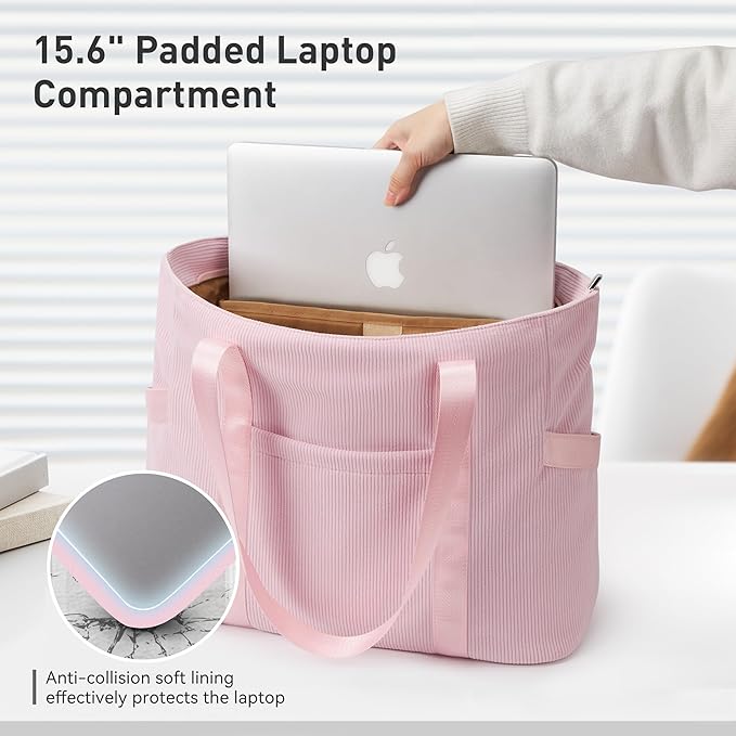 Tote Bag for Women with Zipper, Travel Tote Bags with Compartments Large - Image 7