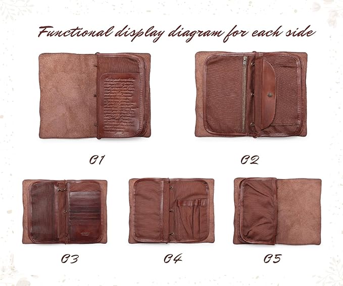 Genuine Leather Nomad Organizer Travel Wallet | Women's Wallet Clutch Passport - Image 4