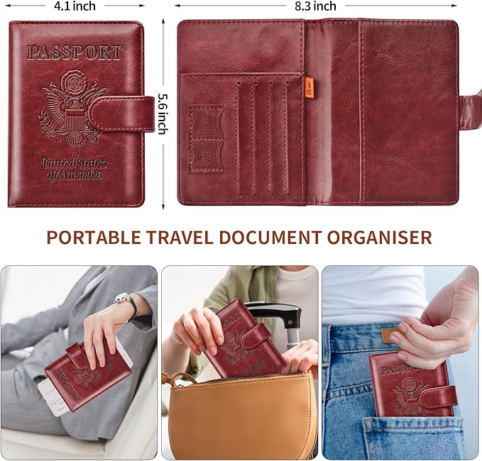Herain Passport Holder for Travel Cruise Essentials, RFID Passports Book Card - Image 3
