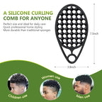 KOUPA Magic Silicone Curly Hair Brush, One Piece Twist Curl Comb for Afro Curls, Washable Hair Tool for Men Women, Black, 2 Pieces