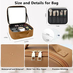 Travel Makeup Bag with LED Mirror and 10x magnifying glass with 3 Lighted - Image 5