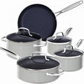 Nuwave 9pc Cookware Set Healthy Duralon Blue Ceramic Nonstick Coated, Diamond by NuWave