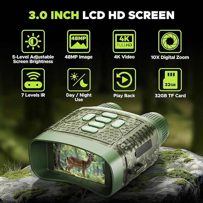 Night Vision Goggles, 4K Night Vision Binoculars, 5000mAh Battery and 32GB TF - Image 2