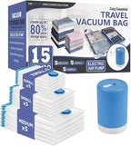 Cozy Essential 15 Pack Travel Vacuum Storage Bags by CozyEssential