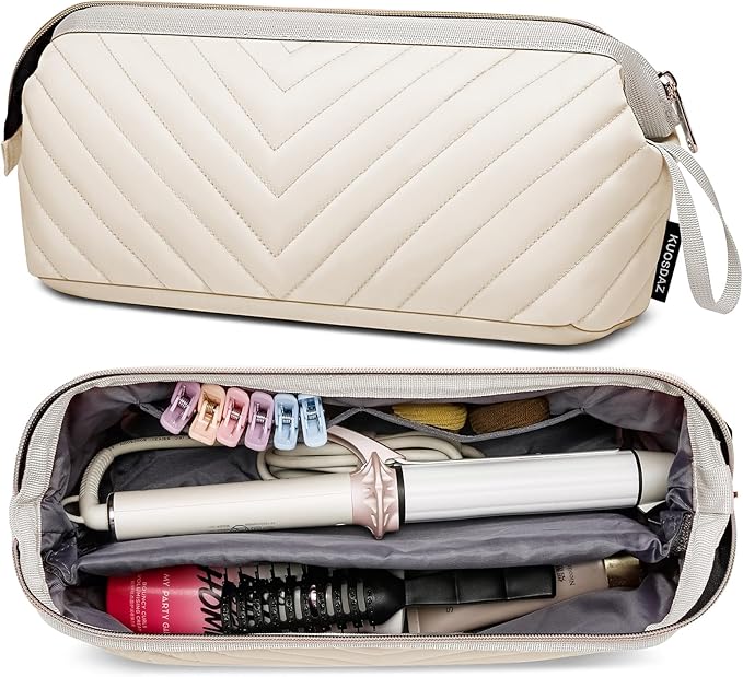 Hair Tools Travel Bag for Shark Flexstyle Dyson, Quilted Case Organizer Bag, Gift for Women Hair Accessories Storage Bag, Travel Hairdryer Portable Bag for Women, Beige