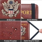 RFID Passport Holder Wallet for Women Men Travel, Leather US Passport Cover Case - Image 5