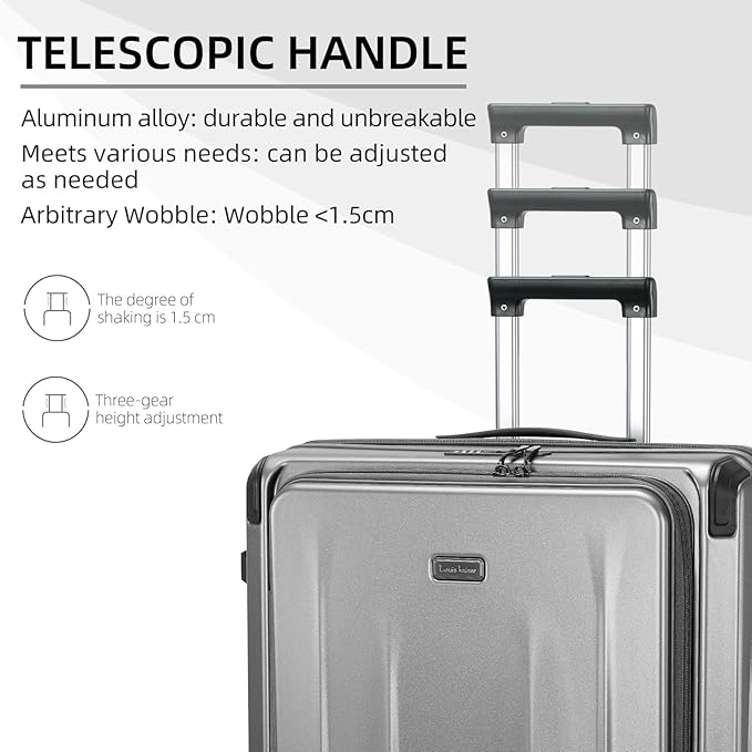Carry On Luggage, 20 Inch Top Opening Aluminum Frame Lightweight Airline - Image 5
