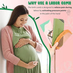 Arrozon Birth Comb for Women Labor, Hospital Bag Must Haves for Pregnant Mom, Wooden Labor comb Natural Labor and Delivery Essentials, New Mom Gifts Birthing Comb