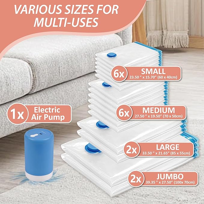 Cozy Essential 16 Pack Vacuum Storage Bags - Image 4