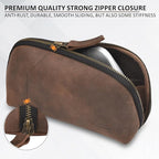 Leather Tech Pouch for Cables Chargers Phone | Tech Bag | Zipper Travel - Image 4