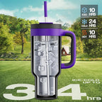 40 oz Tumbler with Handle, 2-in-1 Straw and Sip Lid, Dishwasher Safe, Insulated - Image 2