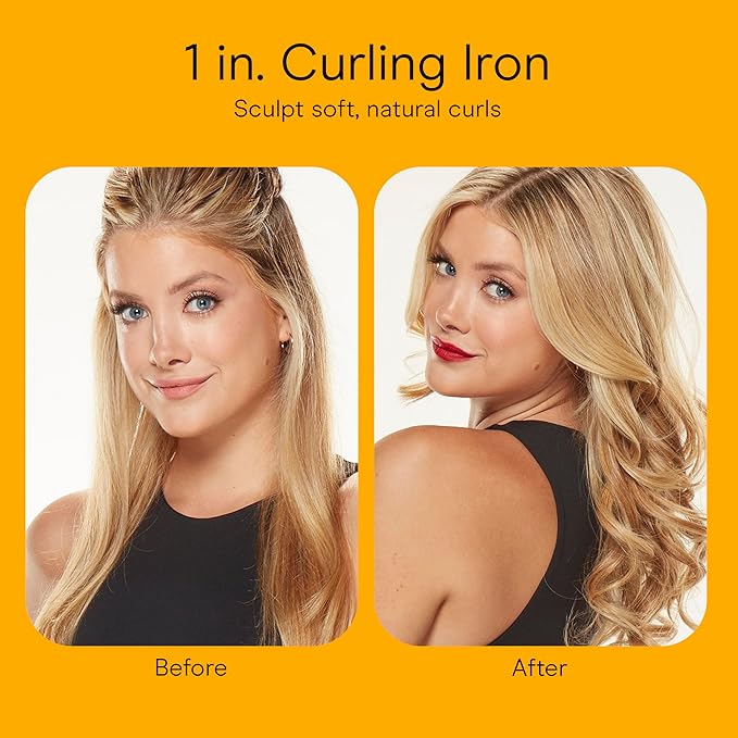 Conair Instant Heat 1-Inch Curling Iron, 1-Inch Barrel Produces Classic Curls, Hair Curler for Short, Medium, and Long Hair, 25 Heat Setting Hair Curling Iron, Black