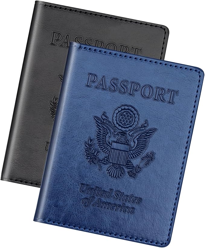 Herain Black & Dark Blue Passport Holder by WelcometoHerain