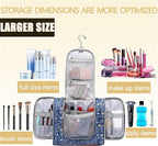Hanging Toiletry Bag for Women, Travel Makeup with Metal Swivel Hook, Organizer for Full Sized Cosmetics and Toiletries,Water-Resistant Nylon,Paisley Floral