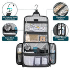PAVILIA Large Hanging Toiletry Bag Travel Bag Women Men, Cosmetic Organizer - Image 3