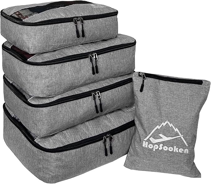 5 Set Packing Cubes for Travel Large Suitcase Luggage Organizer Bags Travel by HOPSOOKEN