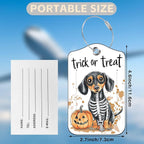Halloween Funny Dachshund Dog and Pumpkin Set of 2 Luggage Tags - Image 2