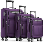 SHOWKOO Luggage Sets 3 Piece Softside Expandable Lightweight Durable Suitcase by SHOWKOO