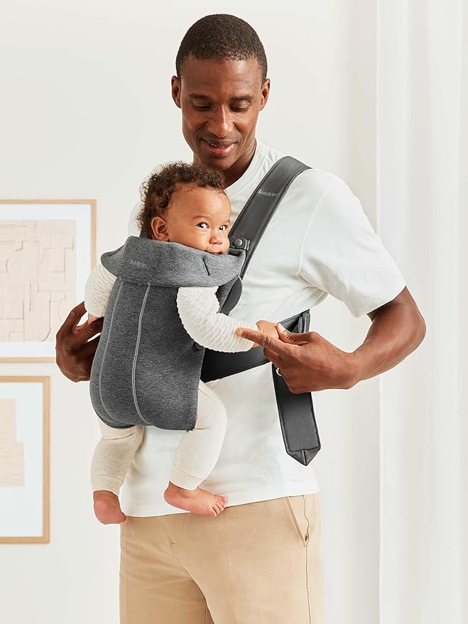 BabyBjörn Baby Carrier Mini, Dark Gray, 3D Jersey Infant Carrier, Easy-to-Use - Image 5