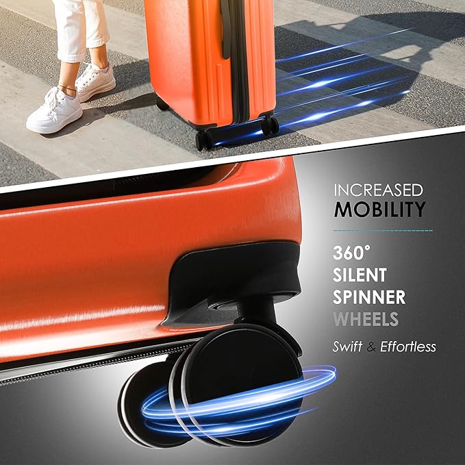 Hard Shell Luggage Sets with Spinner Wheels 4 Piece, Expandable Large Suitcases - Image 6