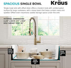 KRAUS Forteza 33-inch Granite Drop In/Undermount Single Bowl White Kitchen Sink - Image 5