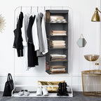 Simple Houseware 5 Shelf Hanging Closet Organizer, Dark Gray - Image 5