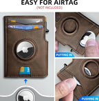 Airtag Wallet for Men, with Money Clip 10 Cards Metal Case Smart Slim Pop Up - Image 4