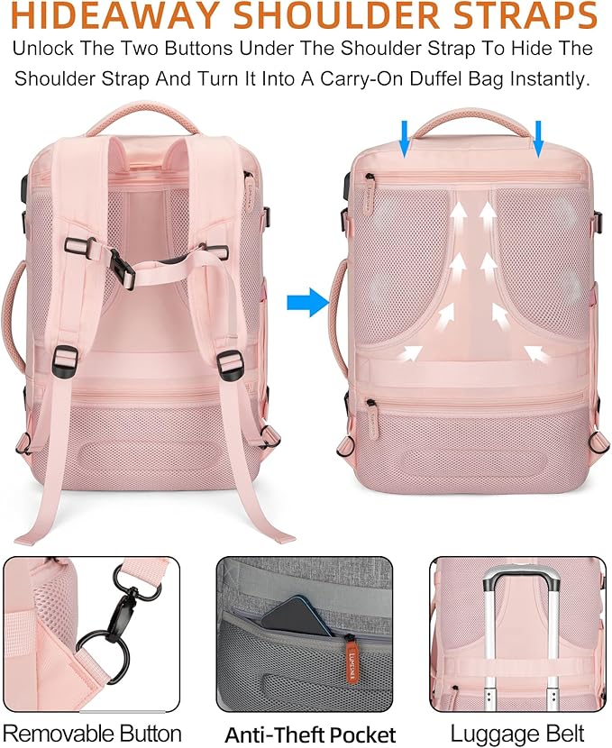 Travel Laptop Backpack, 42L Carry on Luggage, Flight Approved Expandable - Image 4
