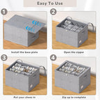 Shoe Organizer for Closet, 2 Pack Sturdy Shoe Storage Bins - Image 3