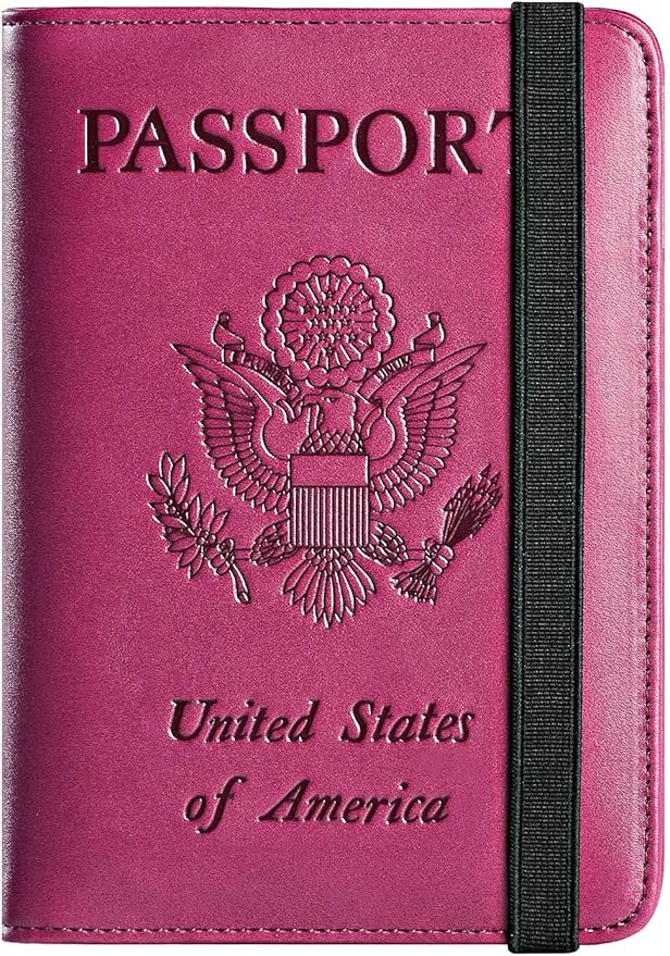 Passport Holder Cover Wallet Travel Essentials RFID Blocking Leather Card Case by PASCACOO