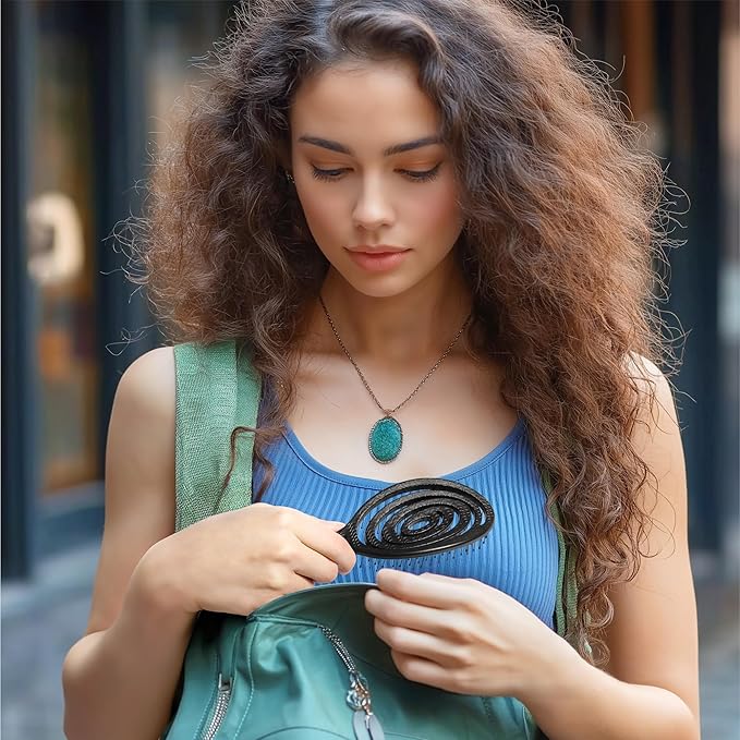 Ninabella Spiral Hairbrush - Detangle Hair Brush - For Brushing Wet or Blow Dry Hair - Detangler Vent Brush