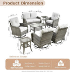 HOOOWOOO Patio Furniture Set, 8 Pieces Outdoor Conversation Set, All Weather - Image 7