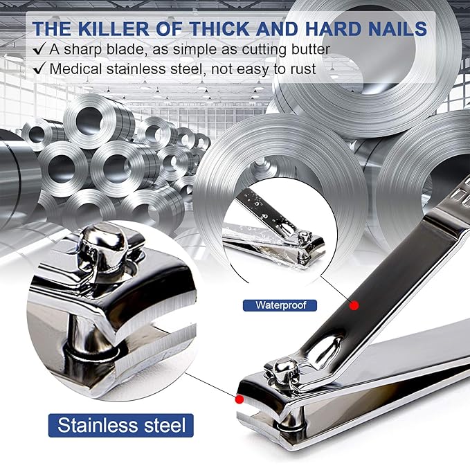 Manicure Pedicure Kit Nail Clippers Set Fingernails & Toenails Vibrissac - Image 2