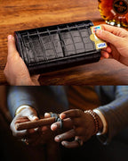 MR.OKAY 2 Watch Travel Case- Classic Leather Watch Case - Image 4