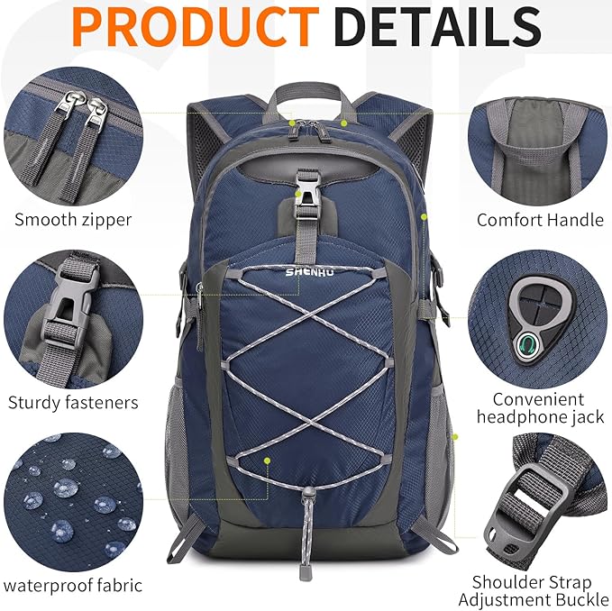 40L Hiking Backpack Lightweight Daypack Waterproof Travel Camping Backpack - Image 5