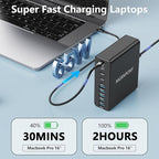 320W USB C Charger Block, 10-Port USB C Charging Station GaN III PD 65W PC - Image 3
