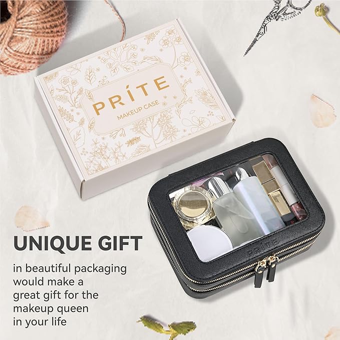 Prite Clear Makeup Bags Double Layer Cosmetic Bags - Image 6