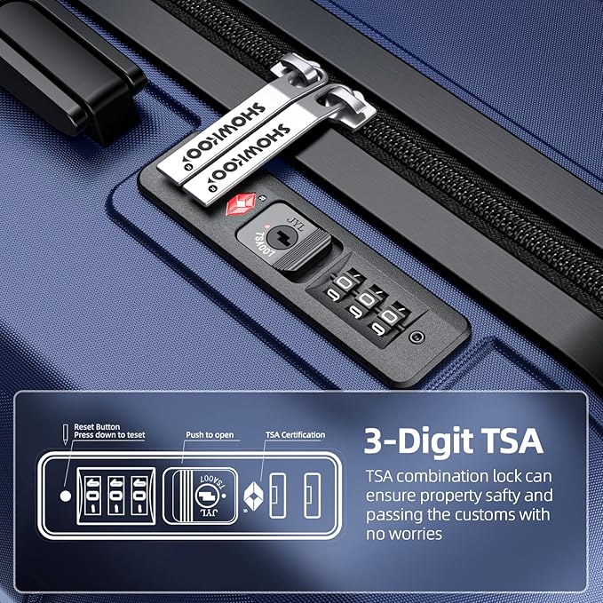 SHOWKOO Luggage Sets Expandable PC+ABS Durable Suitcase Double Wheels TSA Lock - Image 7