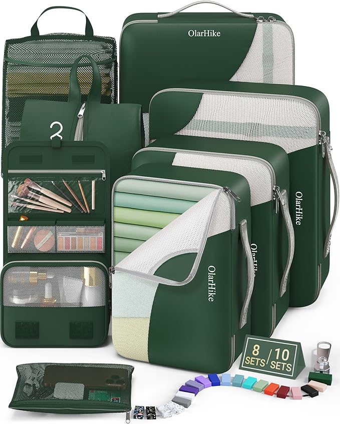 8 Set Packing Cubes for Travel, Gifts for Women Mom, Anti-Tearing Suitcase by OlarHike