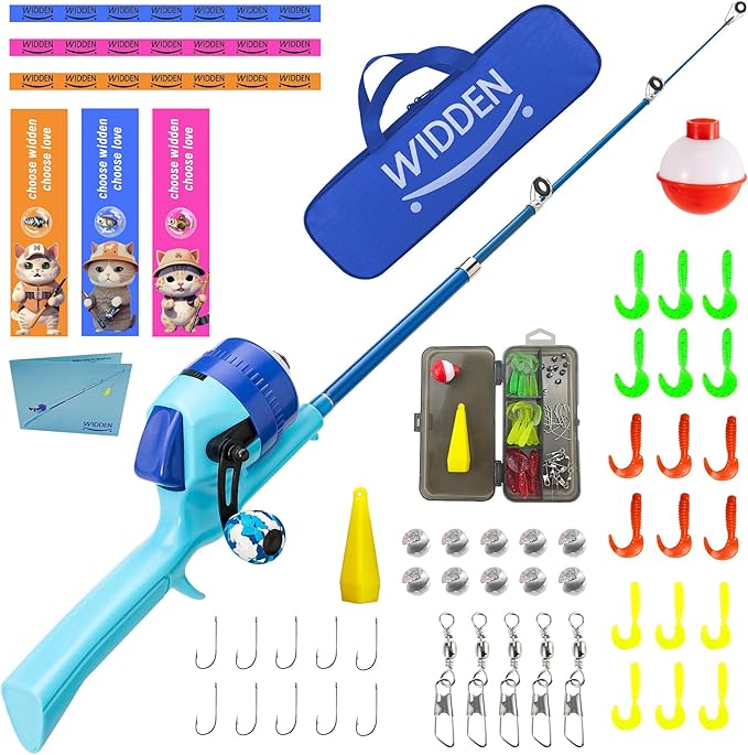 Kids Fishing Pole, Telescopic Fishing Rod, Toddler Collapsible Fishing Rod and by WIDDENKidsFishingPole