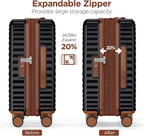 SHOWKOO Suitcase Hardside Expandable Luggage Set, Suitcase - Image 4