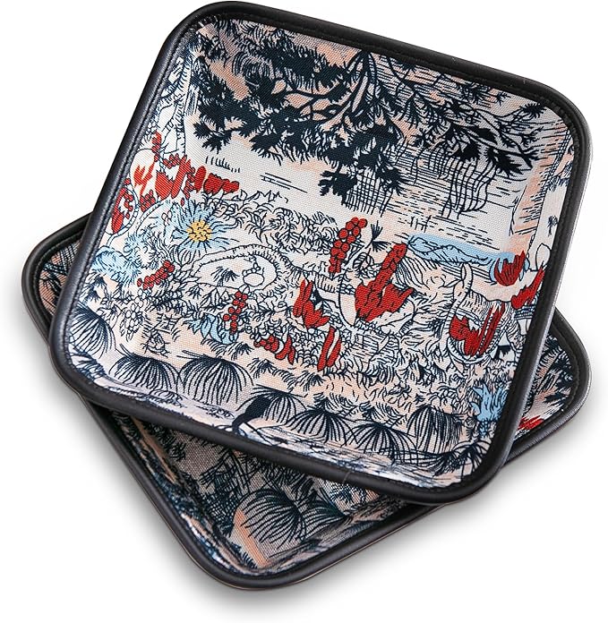 2025 Improved Design Premium Square Fabric Valet Tray Organizer Set of 2 by Aoyinism