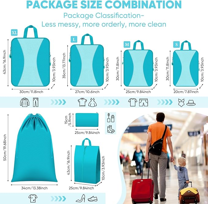8 Set Compression Packing Cubes - Image 4