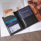 Polare Full Grain Leather Passport Holder RFID Blocking Travel Bifold Wallet - Image 2
