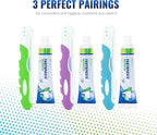 Portable Toothbrush Kit with Toothpaste, Built-in Cover, Folding Collapsible - Image 2