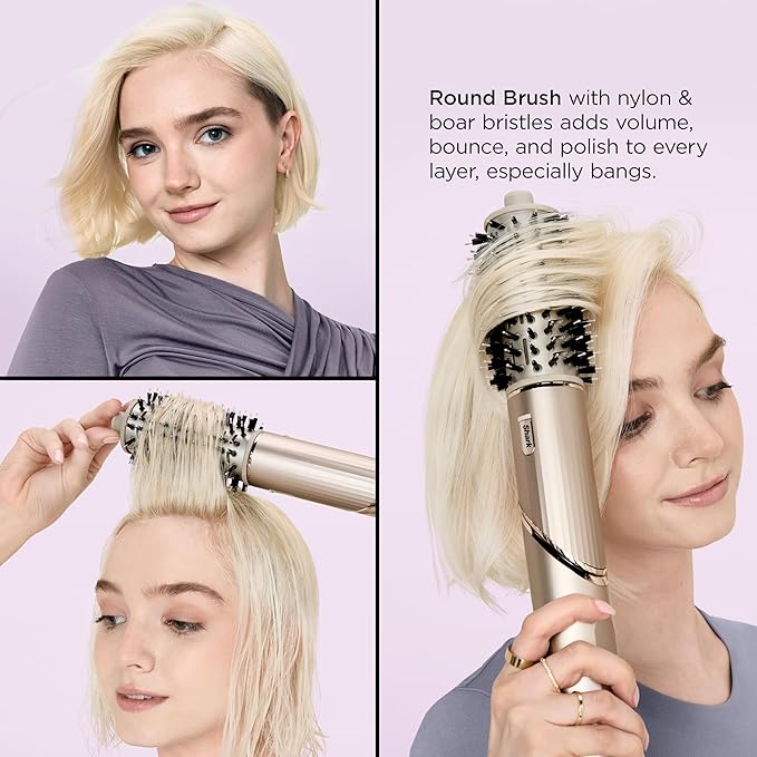 Shark FlexStyle Air Styling & Drying System, Powerful Hair Dryer Brush & Multi-Styler with Auto-Wrap Curlers, Paddle Brush, Oval Brush, Concentrator Attachment, Stone, HD430
