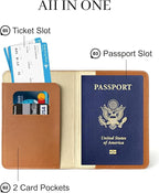 Passport Holder for Travel Essentials, RFID Blocking Passport Cover Case for - Image 3