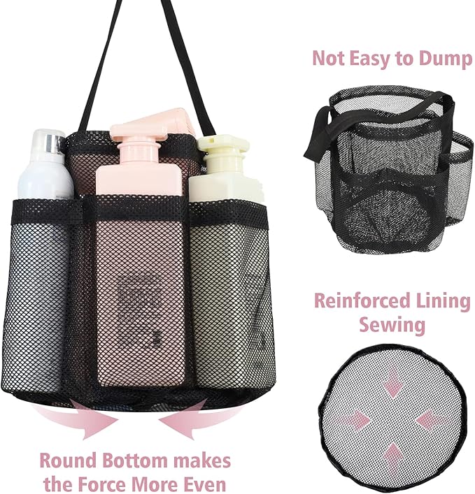 F-color Mesh Shower Caddy Portable, Shower Basket Tote - Image 5